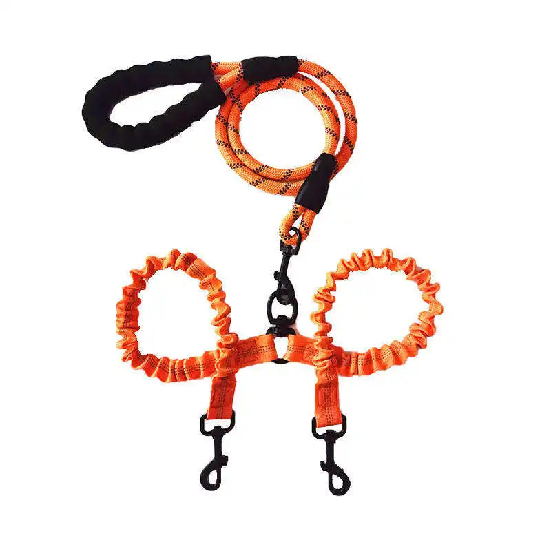 🎖️🐾 High-Quality Nylon Dual Dog Leash 🐶🐕 - Ideal for Walking, Training Small, Medium & Large Dogs 🦴🌳 - Innovative Split Design to Walk 2 Dogs at Once 🐾🐾🎉