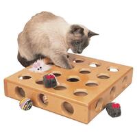 SmartCat Peek-and-Prize Large Toy Box Wooden Cat Toy