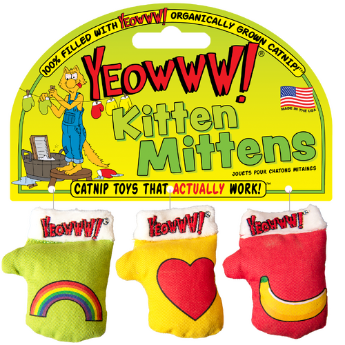 Yeowww Kitten Mittens Christmas Holiday Catnip Toys 3-pack