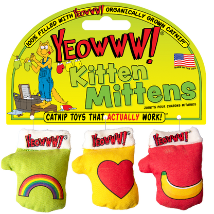 Yeowww Kitten Mittens Christmas Holiday Catnip Toys 3-pack