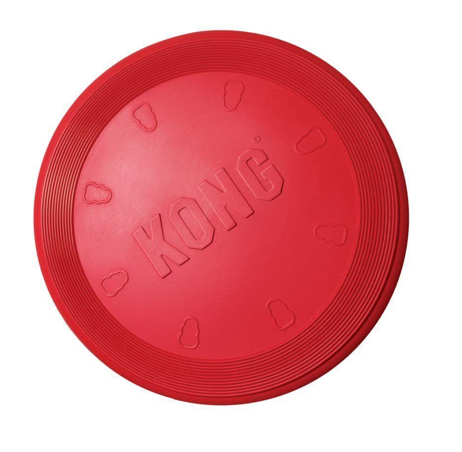 4 x KONG Flyer Frisbee Classic Red Non-Toxic Rubber Fetch Dog Toy