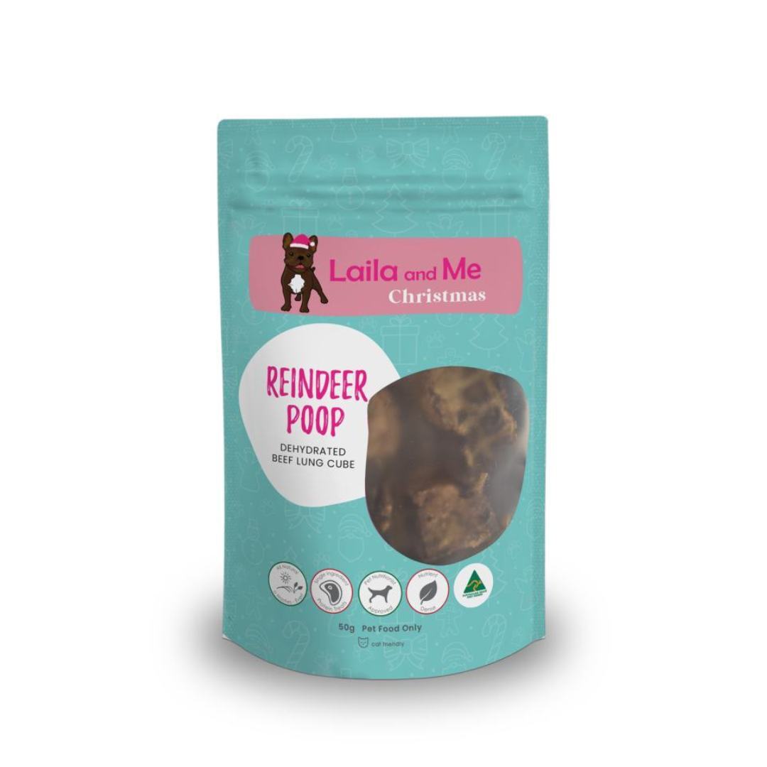 Laila & Me Reindeer Poop Christmas Beef Treats for Dogs 50g - LIMITED EDITION