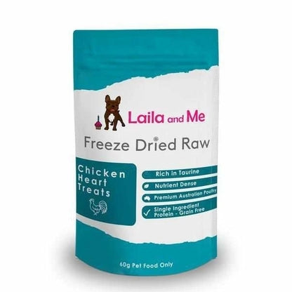 Laila & Me Freeze Dried Australian Chicken Hearts for Cats & Dogs 60g