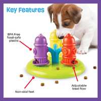 Brightkins Spinning Hydrants Dog Treat and Meal Interactive Feeder Toy