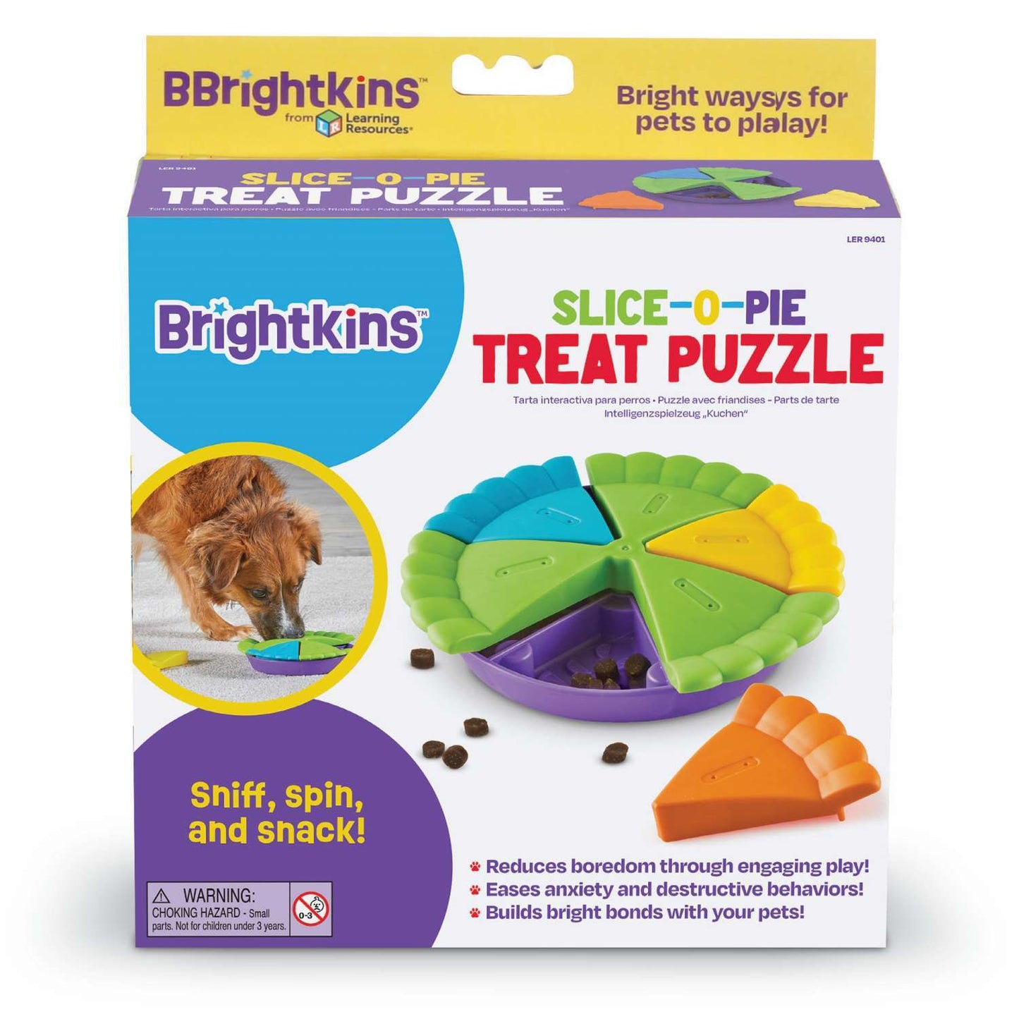 Brightkins Slice of Pie Interactive Treat & Food Puzzle Toy