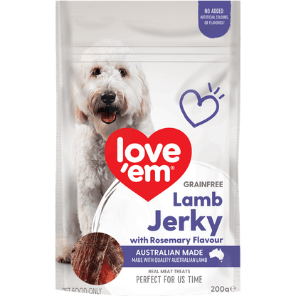 Love Em (Grain free) Lamb Jerky with Rosemary 200g