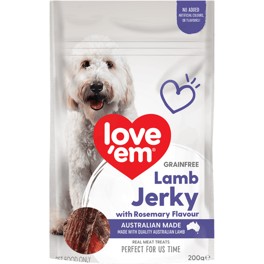 Love Em (Grain free) Lamb Jerky with Rosemary 200g