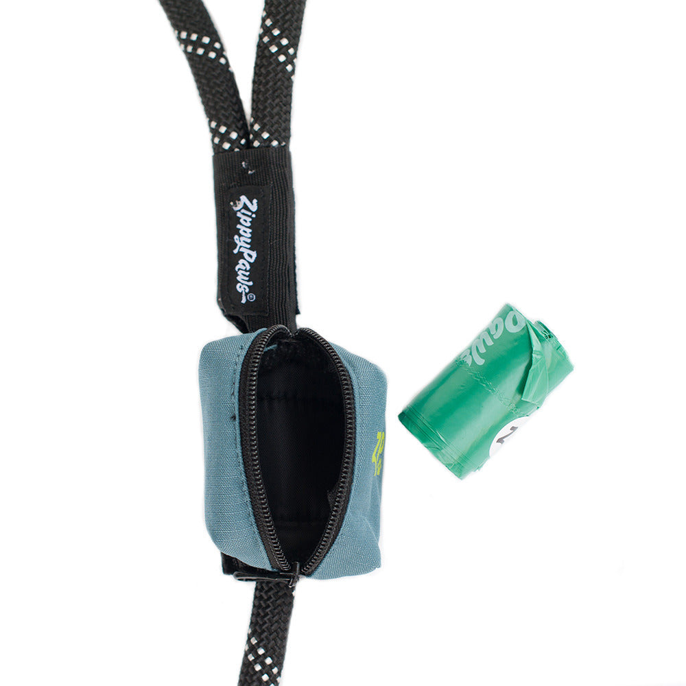 Zippy Paws Adventure Leash Dog Poop Bag Dispenser + BONUS Roll - Green