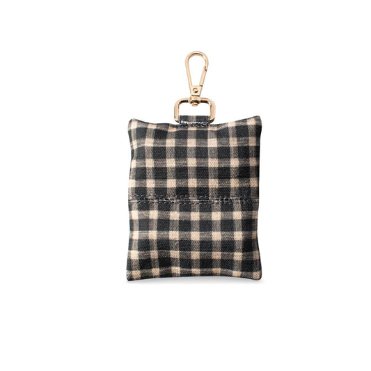 Fringe Studio Canvas Dog Poop Waste Bag Dispenser with Keychain - Black Gingham