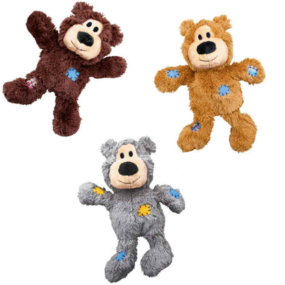 KONG Wild Knots Bear Tug & Snuggle Plush Dog Toy - Small/Medium - 3pk