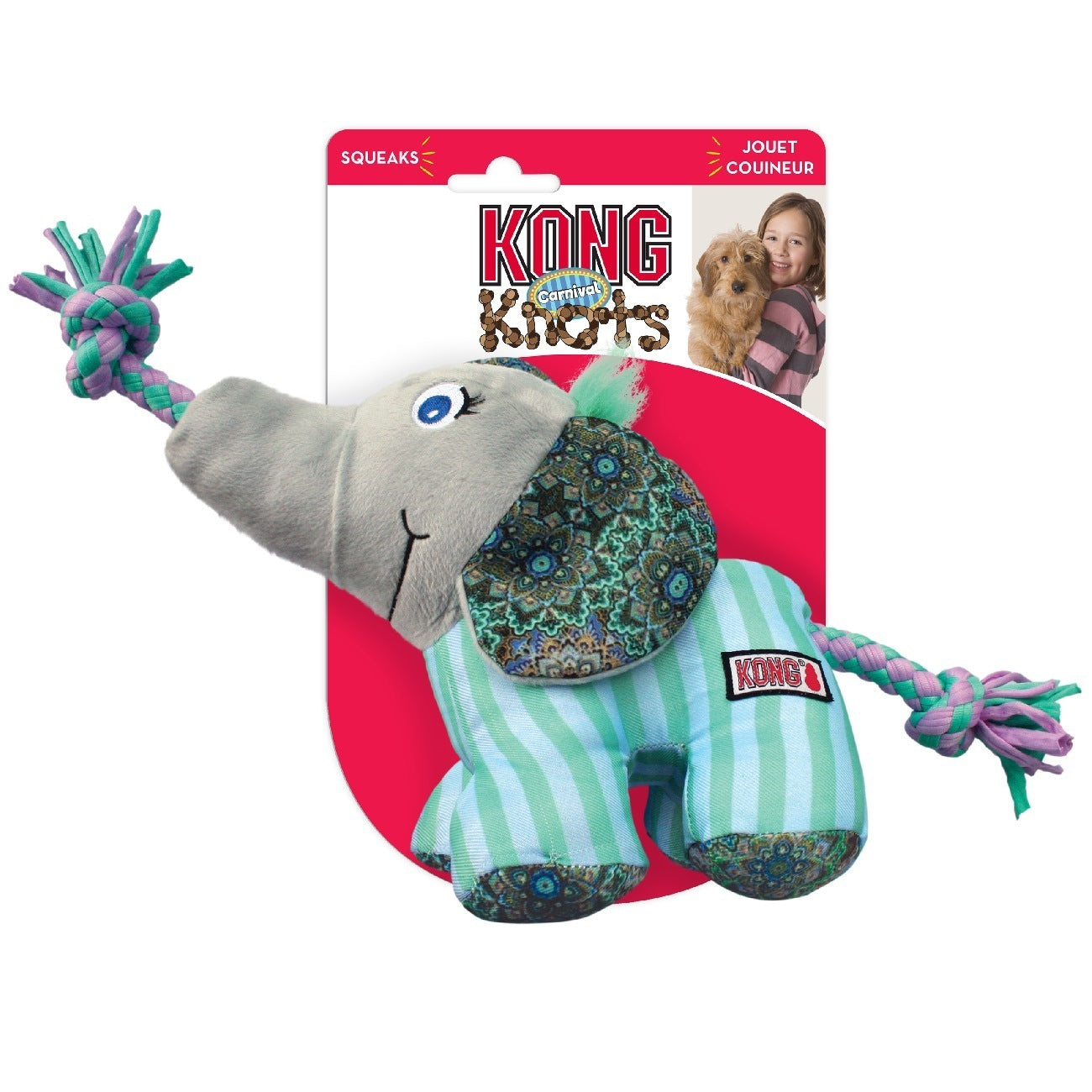 KONG Knots Carnival Elephant - Sm/Md 3 pack