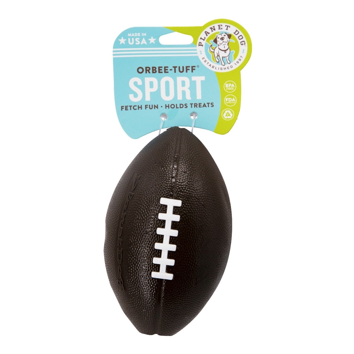 Planet Dog Durable Treat Dispensing & Fetch Dog Toy - Football