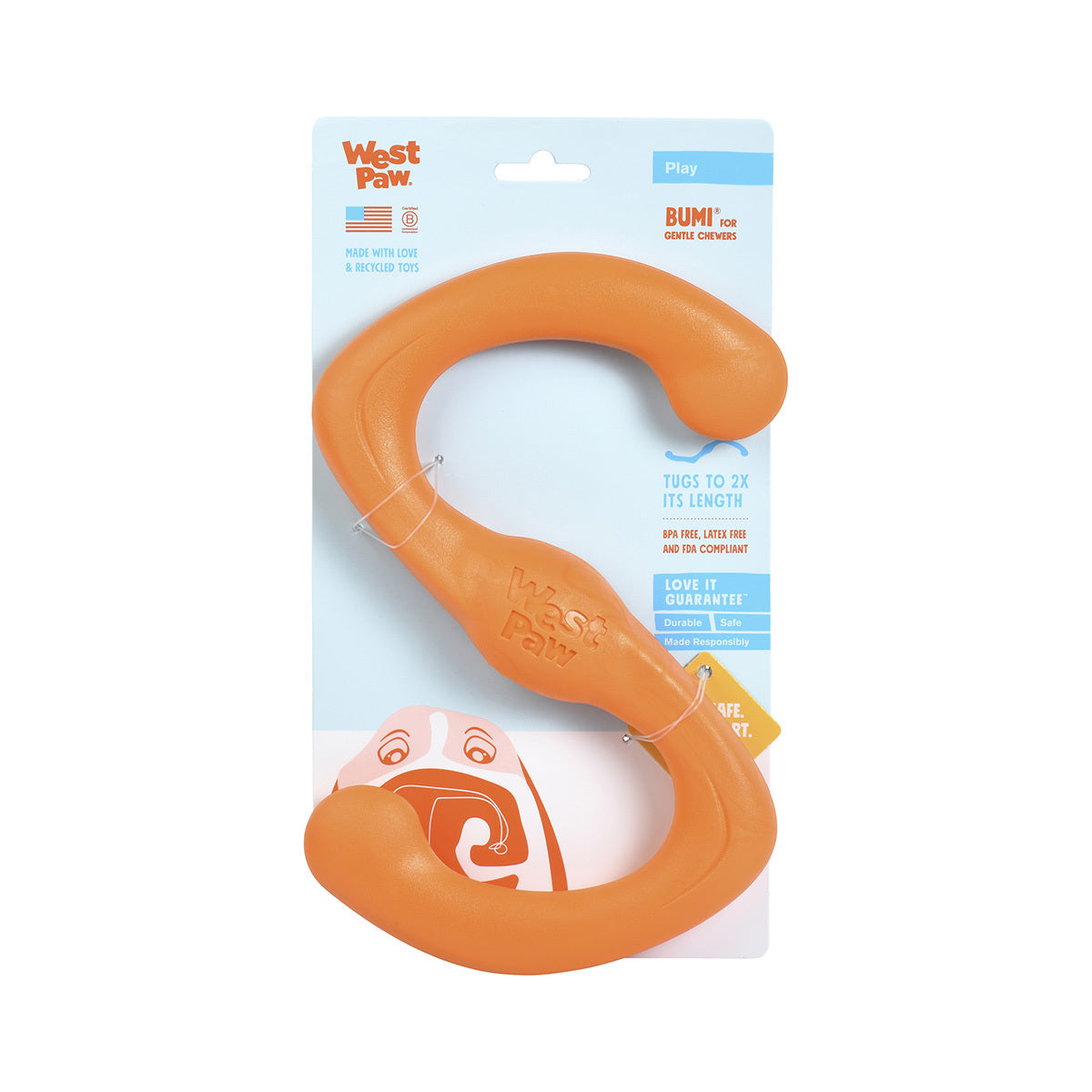 West Paw Bumi Tug & Fetch Zogoflex Dog Toy