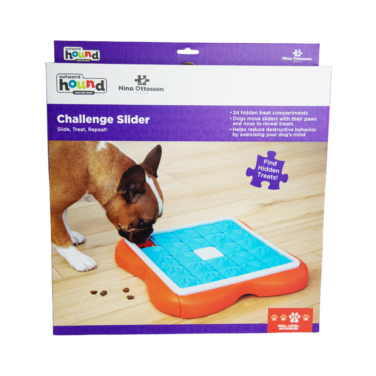 Nina Ottosson Challenge Slider Treat Dispensing Interactive Dog Game Level 2