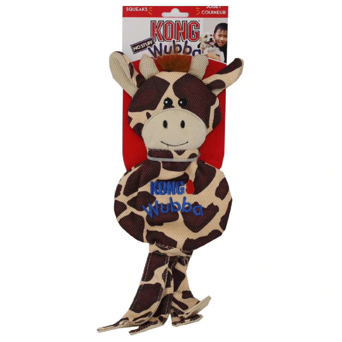 KONG Wubba No Stuff Dog Toy - Giraffe 3 pack