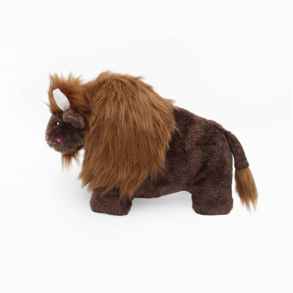 Zippy Paws Wooliez Plush Squeaker Dog Toy - Billie the Bison