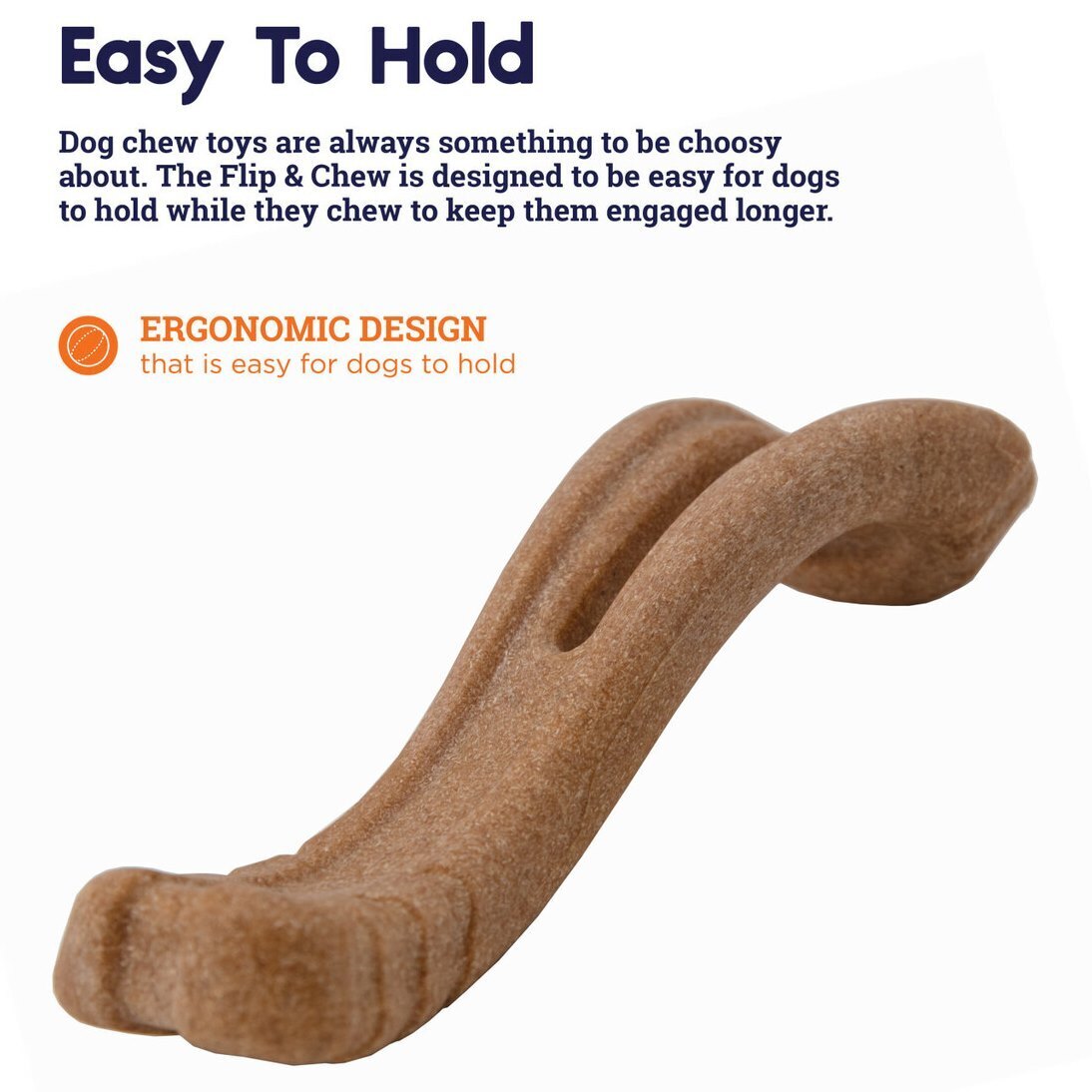 Petstages Dogwood Flip & Chew Real Wood Textured Dog Bone - Medium