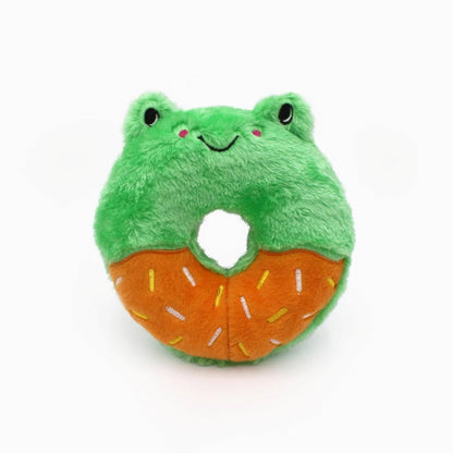 Zippy Paws Donutz Buddies Plush Squeaker Dog Toy - Frog