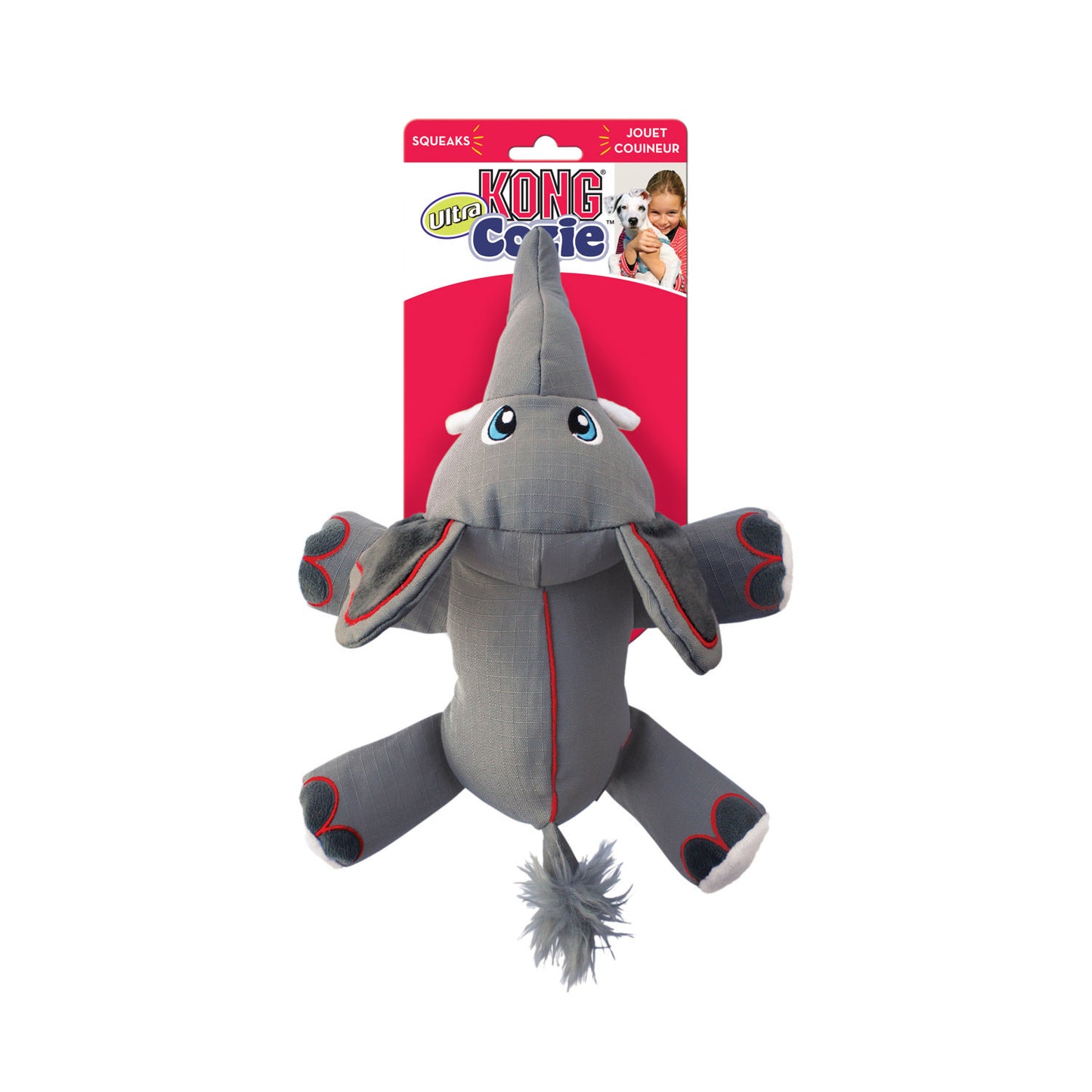 KONG Cozie Ultra Ella Elephant - Medium Canvas Dog Toy