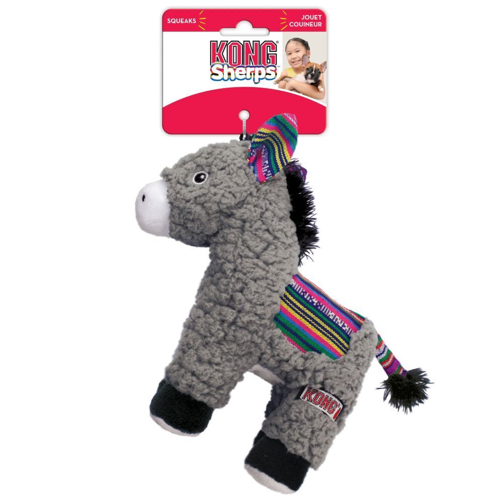 KONG Sherps Donkey Plush Dog Toy - 3pk