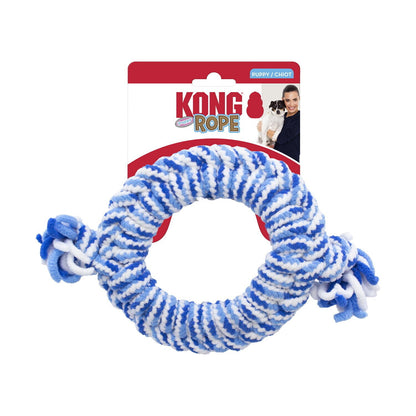 KONG Rope Ring Fetch & Tug Dog Toy for Puppies - Assorted Colours 3 pack