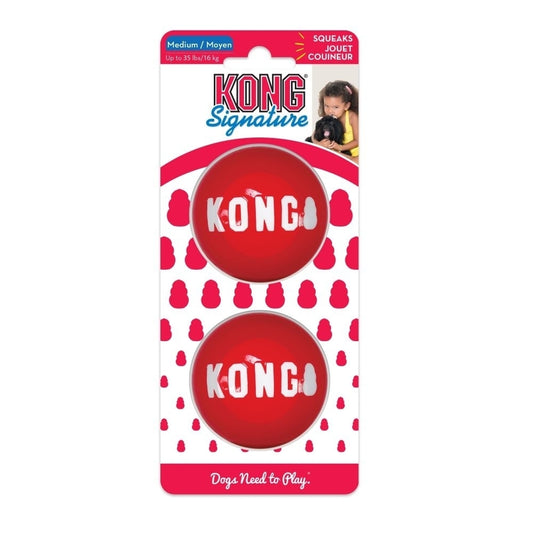 3 x KONG Durable High Bounce Signature Dog Fetch Balls 2-pack - Medium