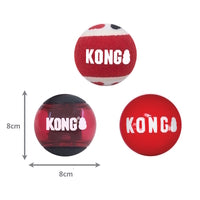 3 x KONG Signature Balls Fetch Dog Toys - 3 x 3-Pack Large Assorted (9 Total)