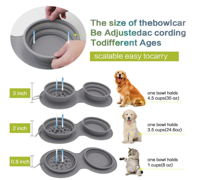 🇦🇺 Collapsible and Durable 2-in-1 Pet Bowl 🍲 - Convenient Water and Food Solution for your Furry Mate On-the-Go! 🐶🐱🚗🏕️💦🥘💕"