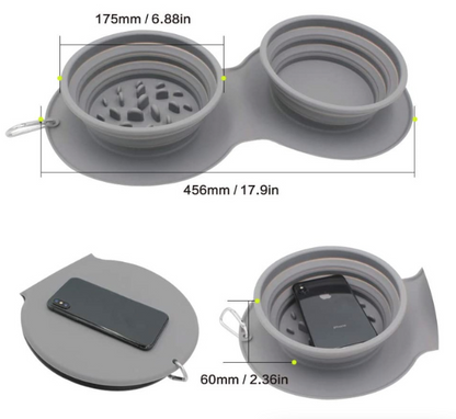 🇦🇺 Collapsible and Durable 2-in-1 Pet Bowl 🍲 - Convenient Water and Food Solution for your Furry Mate On-the-Go! 🐶🐱🚗🏕️💦🥘💕"