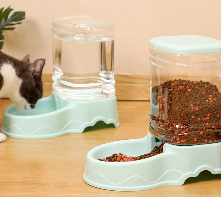 🐾🍲 "3.8L Dual-Function Auto Pet Feeder: Dry Food Dispenser & Water Bowl for Dogs and Cats" 💦🐶🐱