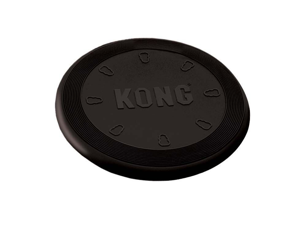 4 x KONG Flyer Frisbee Extreme Black Non-Toxic Rubber Fetch Dog Toy