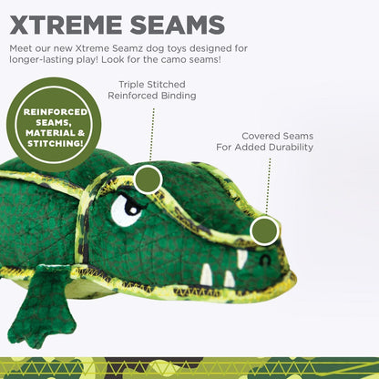 Outward Hound Xtreme Seamz Squeaker Dog Toy - Alligator