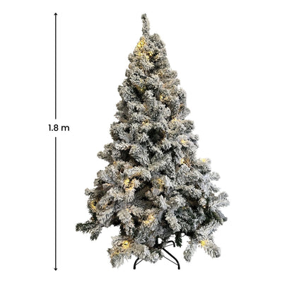 FESTISS 1.8m Christmas Tree with 250 LED Lights Warm White (Snowy)