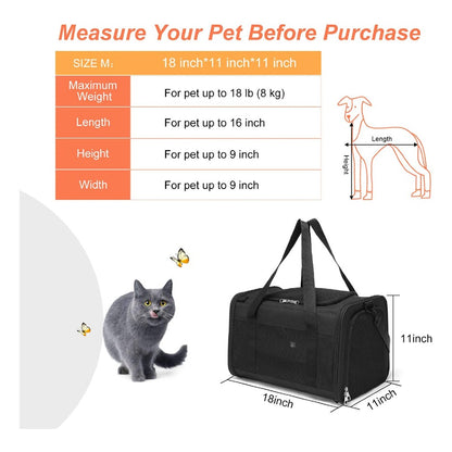 Floofi Portable Pet Carrier-M Size (Black)