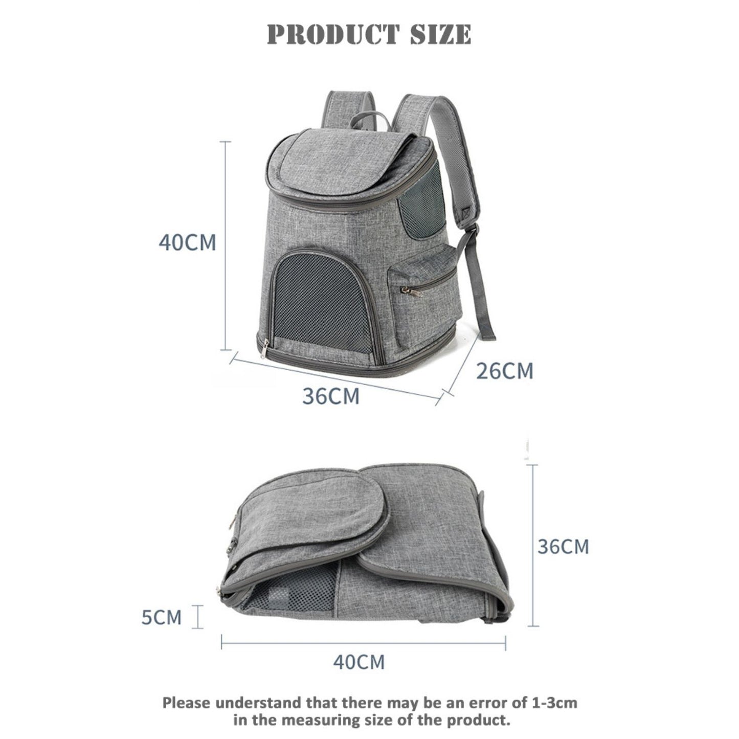 Floofi Pet Backpack -Model 2 (Grey)