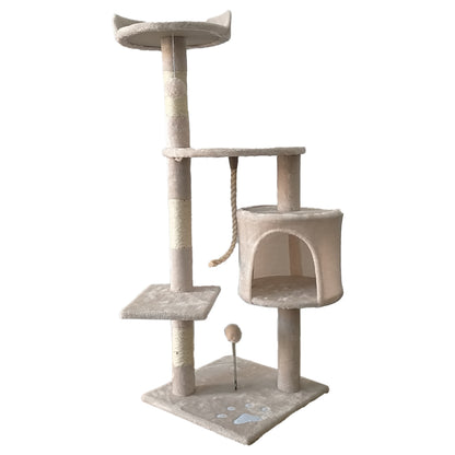 Furtastic 110cm Cat Tree Scratching Post - Beige