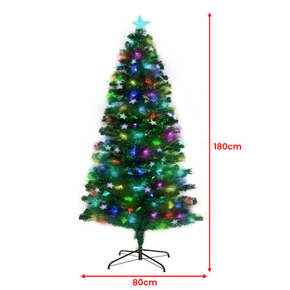 Christabelle 1.8m Enchanted Pre Lit Fibre Optic Christmas Tree Stars Xmas Decor