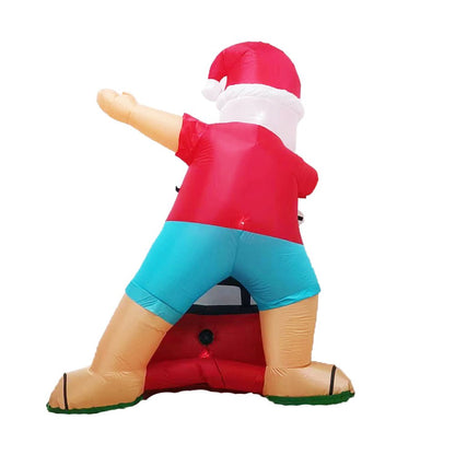 Radiant Christmas Lights Radio Xmas Inflatable Santa Beach Post 1.8m Height with Music