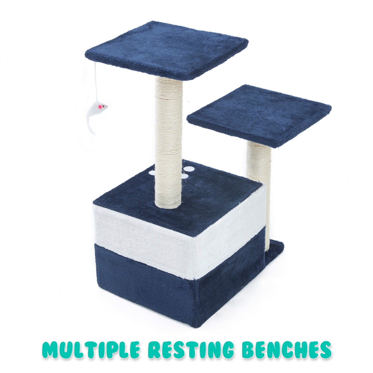 Cat Tree Multi Level Scratcher MONO 69cm BLUE