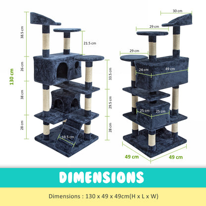 Cat Tree Multi Level Scratcher SOHO 130cm BLUE