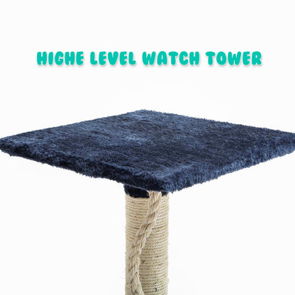 Cat Tree Multi Level Scratcher BEAR 120cm BLUE