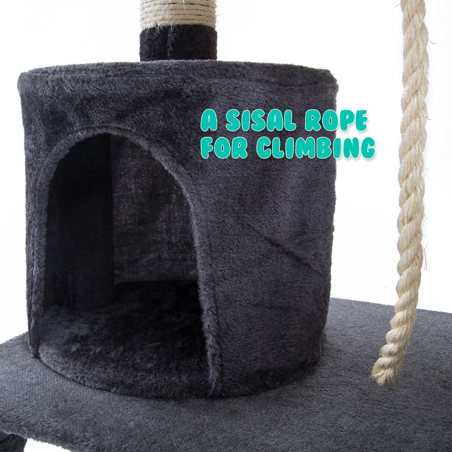 Cat Tree Multi Level Scratcher MAPLE 140cm GREY