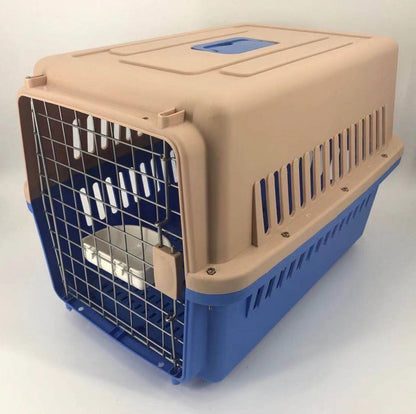 YES4PETS Large Dog Cat Crate Pet Carrier Rabbit Airline Cage With Tray And Bowl Blue