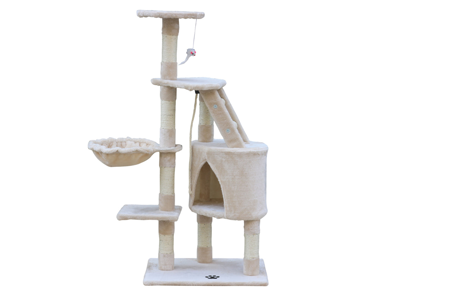 YES4PETS 120 cm Multi level Cat Kitten Scratching Post Tree-Beige