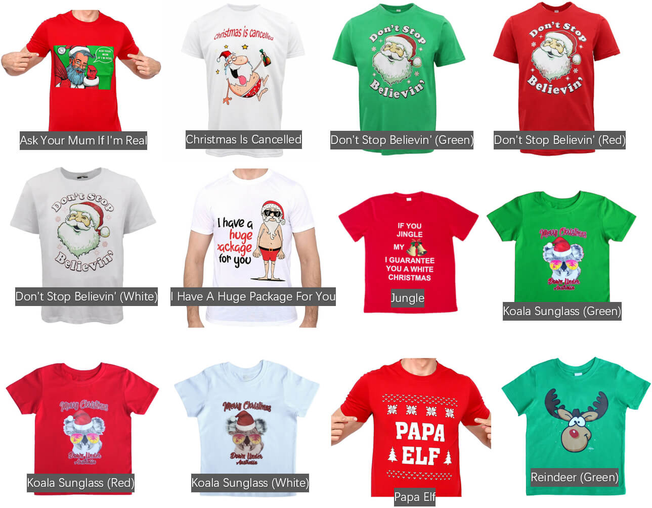 New Funny Adult Xmas Christmas T Shirt Tee Mens Womens 100% Cotton Jolly Ugly, Santa is Jolly, M