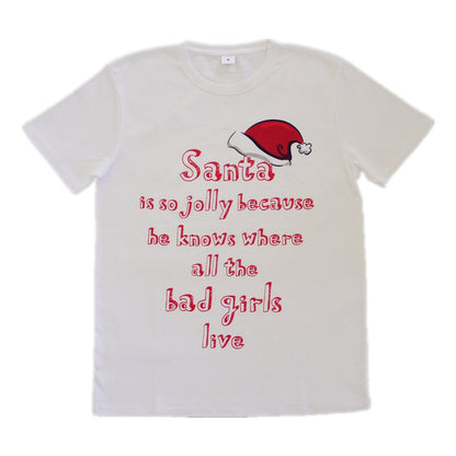 New Funny Adult Xmas Christmas T Shirt Tee Mens Womens 100% Cotton Jolly Ugly, Santa is Jolly, XL