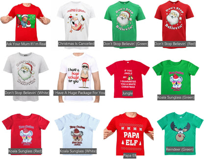 New Funny Adult Xmas Christmas T Shirt Tee Mens Womens 100% Cotton Jolly Ugly, Santa is Jolly, XL