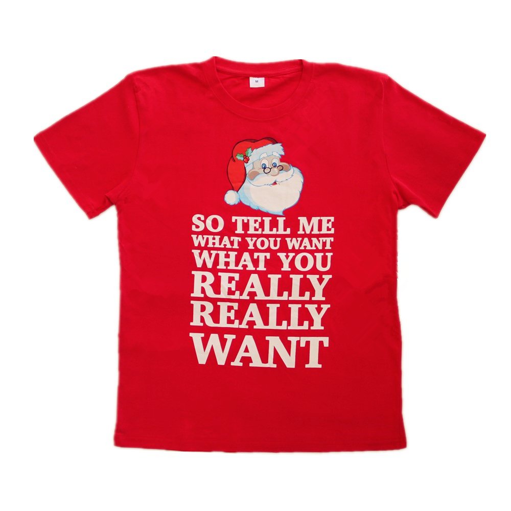 New Funny Adult Xmas Christmas T Shirt Tee Mens Womens 100% Cotton Jolly Ugly, Tell Me What You Want, L