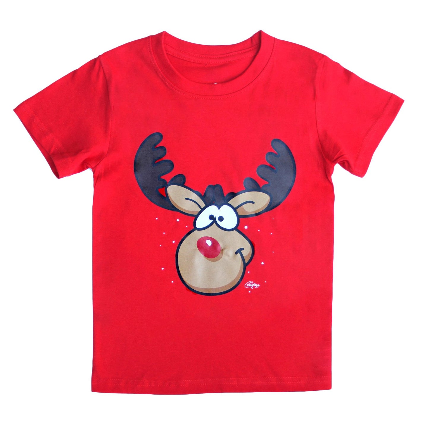 New Funny Adult Xmas Christmas T Shirt Tee Mens Womens 100% Cotton Jolly Ugly, Reindeer (Red), XS