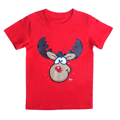 New Funny Adult Xmas Christmas T Shirt Tee Mens Womens 100% Cotton Jolly Ugly, Reindeer (Red), M